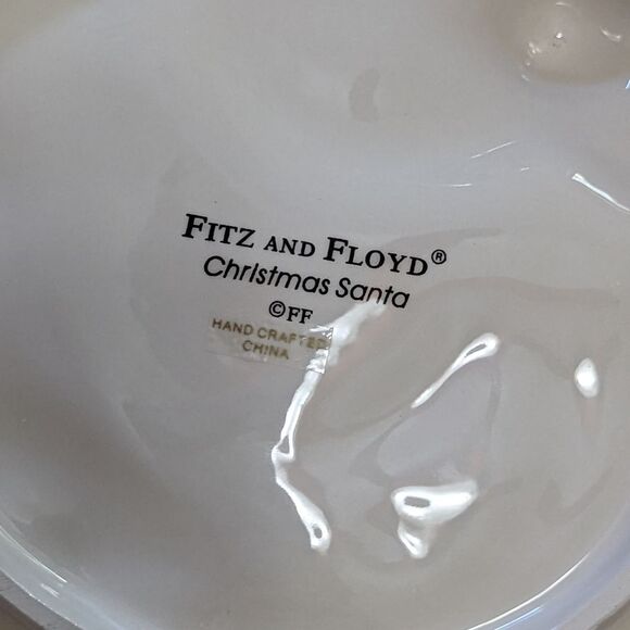 Fitz and Floyd Christmas Santa Claus Snack Canape Holiday Party Plate Wi… - Picture 7 of 7